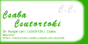 csaba csutortoki business card