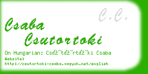 csaba csutortoki business card